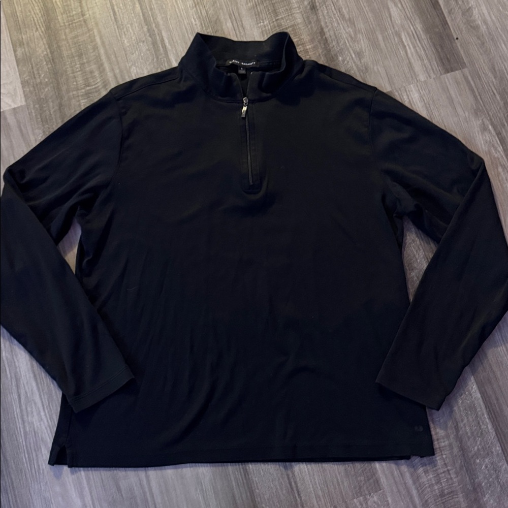 Robert Barakett large 1/4 Zip Pullover shirt top men’s $125 black long sleeve - Picture 2 of 9